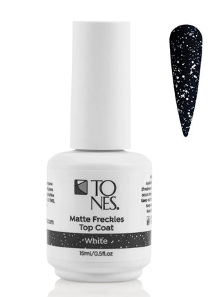 Capa superior de esmalte en gel - Pecas mate - Blanco / 15 ml / 0,5 fl oz